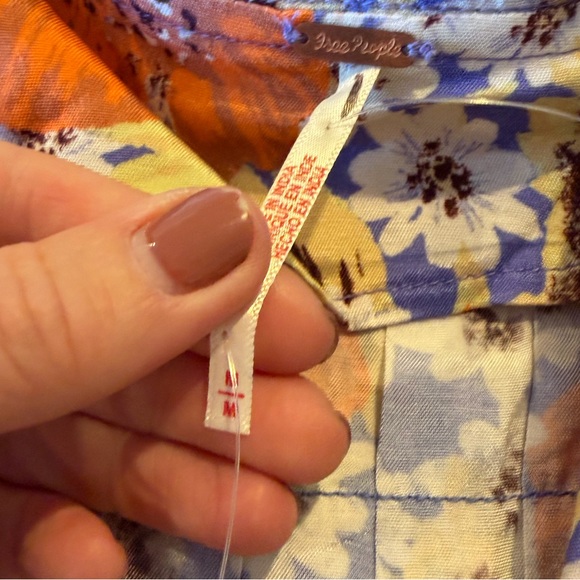 NWT Free People Sugar Crush Orange Floral Mini Dress Women’s Medium - Picture 8 of 8